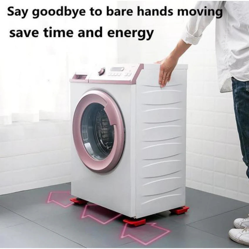 Set AT PERFORMANCE Echipament Pentru Mutat Mobila, Metal, Rosu, 5 Piese, Maxima 150 Kg